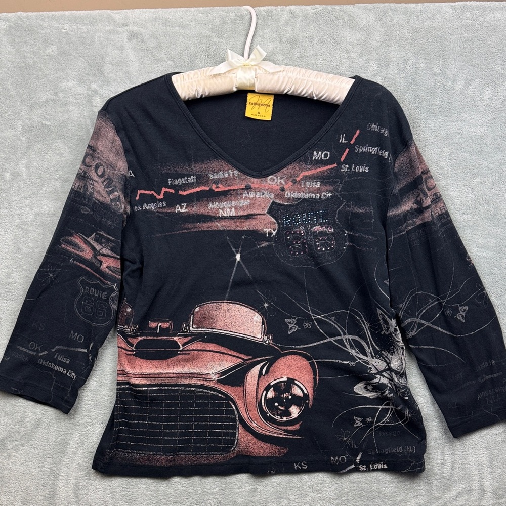Katina Marie Black Graphic Shirt S